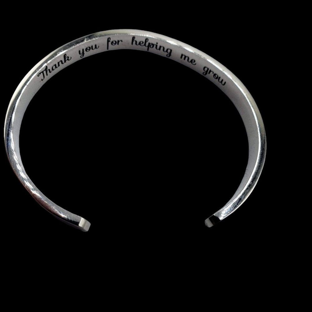 Teacher Gift Teach Love Inspire Hand Stamped Bracelet Stainless Steel - Picture 7 of 8